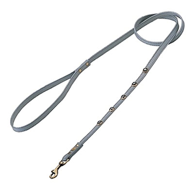 Pebbies Faceted Hematite Dog Leash On Gray_big